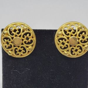 Gold Colored Rounded Stub Earrings